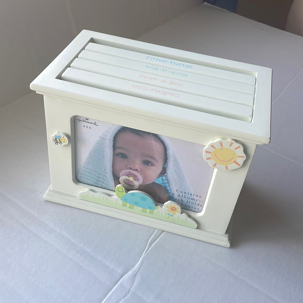 **Vintage** Hallmark wooden Boxed photo baby album